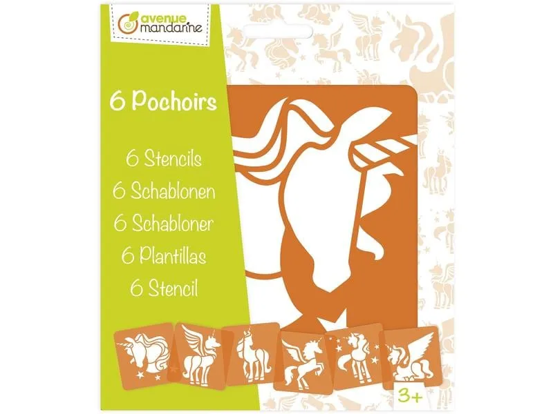 Avenue Mandarine Schablone 15 x 15 cm, Einhörner Avenue Mandarine Schablone 15 x 15 cm, Einhörner