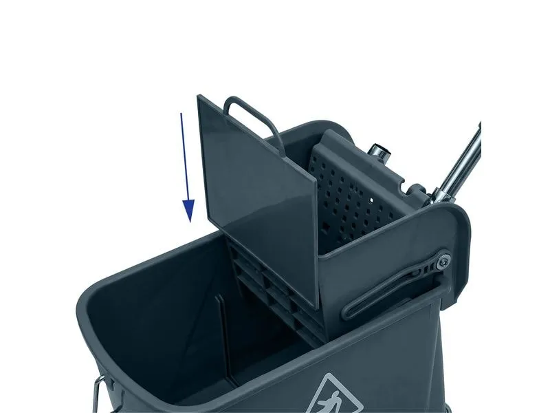relaxdays Reinigungswagen 22 l, Silber/Grau/Weiss relaxdays Reinigungswagen 22 l, Silber/Grau/Weiss