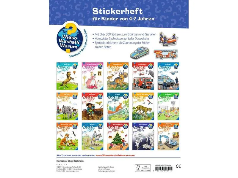 Ravensburger WWW Stickerheft: Einsatzfahrzeuge Ravensburger WWW Stickerheft: Einsatzfahrzeuge