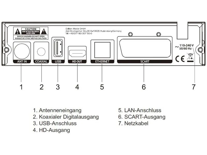 Golden Media Kabel-Receiver Mania 828+