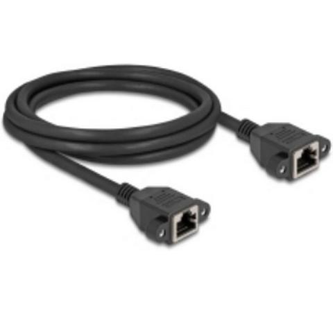 Delock Patchkabel Verlängerungskabel Cat 6A, S/FTP, 2 m, Schwarz