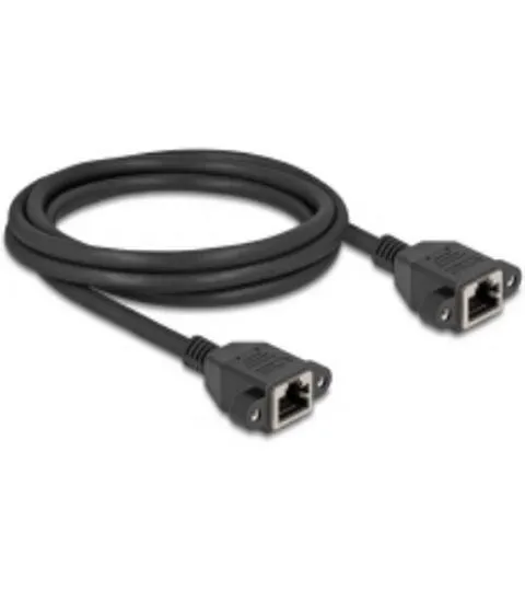 Delock Patchkabel Verlängerungskabel Cat 6A, S/FTP, 2 m, Schwarz