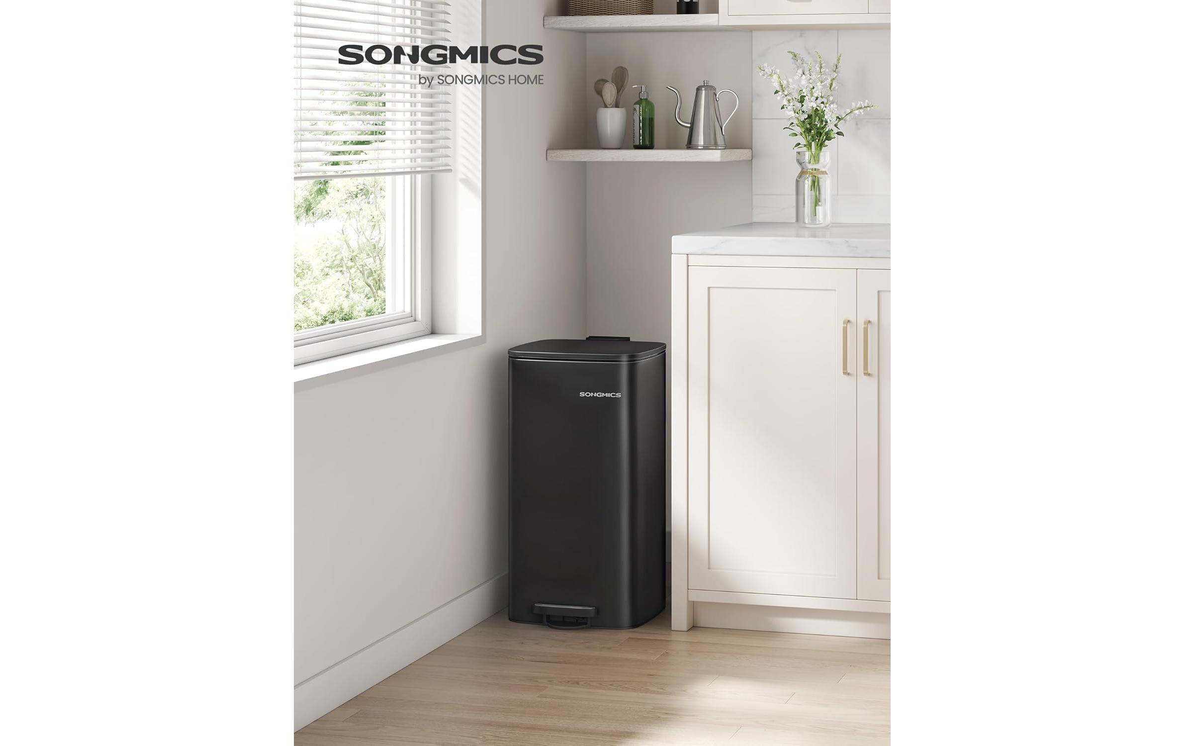 Songmics Abfalleimer 20 l, Schwarz