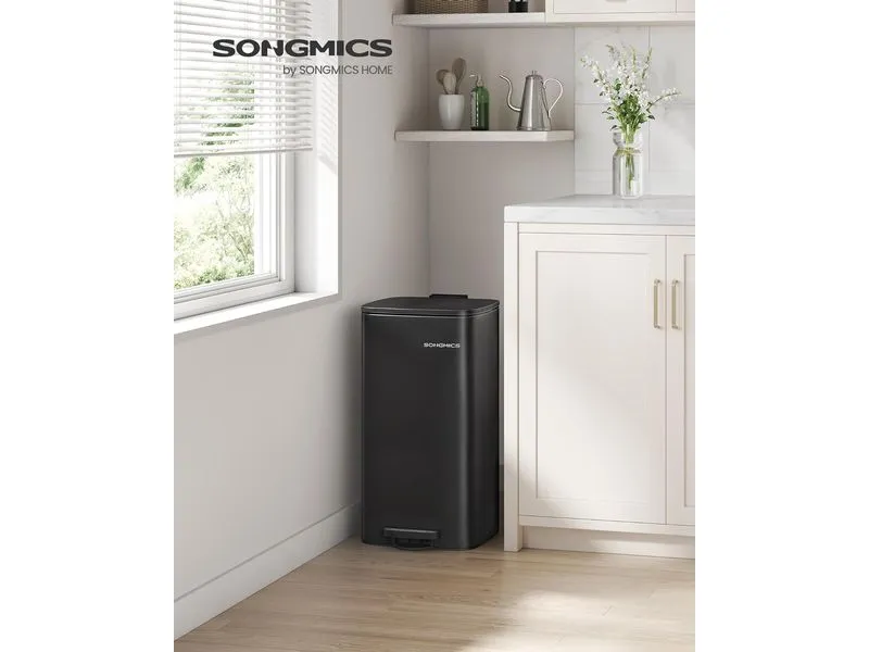 Songmics Abfalleimer 20 l, Schwarz
