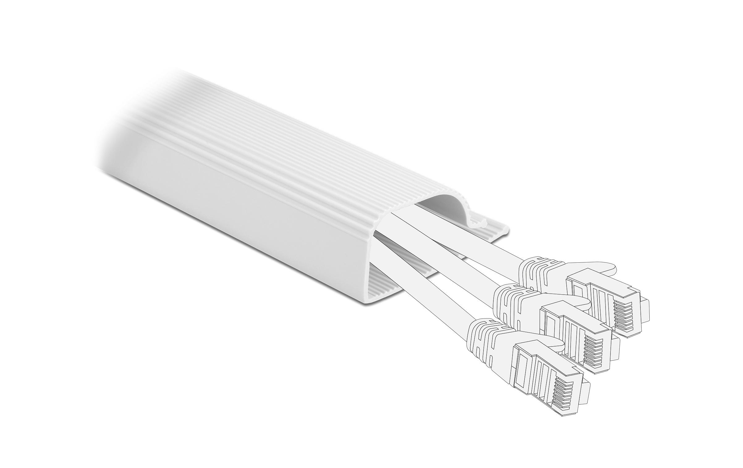 Delock Kabelkanal für Untertischmontage 0.4 m x 63 mm Weiss 2 Stück