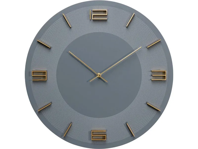 Kare Wanduhr Leonardo, Grau / Gold