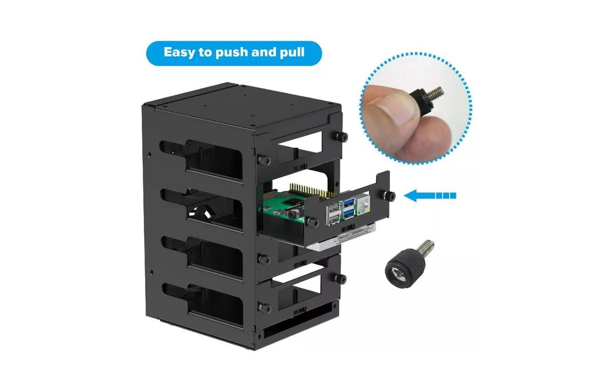 Raspberry Pi Cluster-Rack für Raspberry Pi 4 B, 3 B/B+