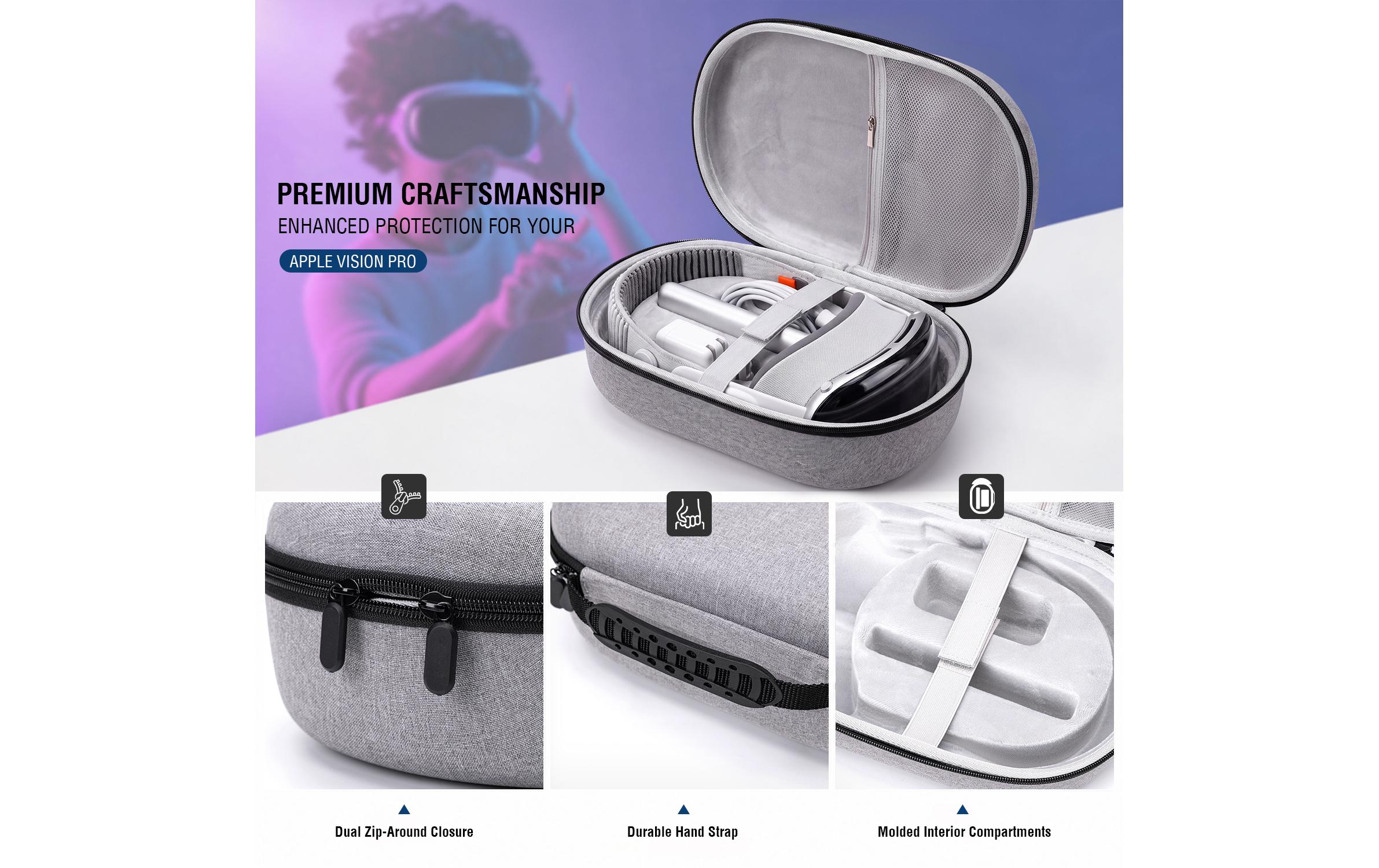 4smarts Case für Apple Vision Pro, Grau