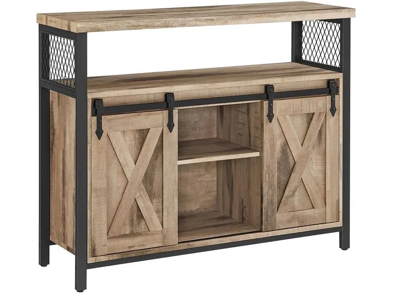 VASAGLE Kommode 100 x 80 cm, Braun/Schwarz VASAGLE Kommode 100 x 80 cm, Braun/Schwarz