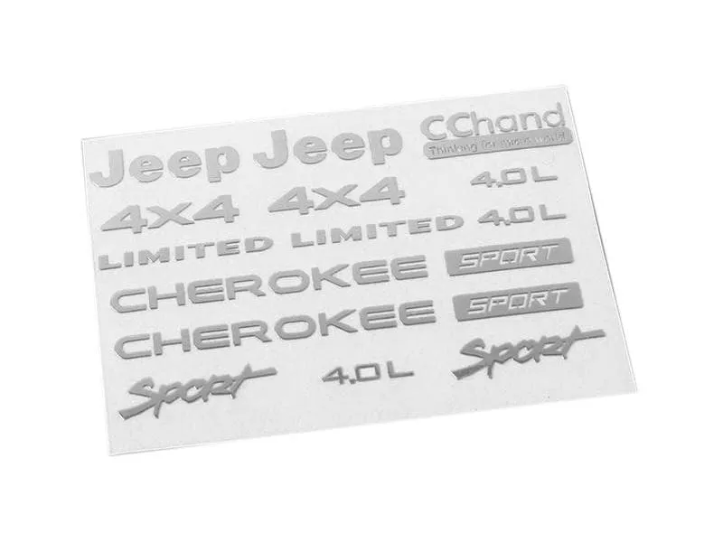 RC4WD Emblem Set, SCX10 II Cherokee, Silber RC4WD Emblem Set, SCX10 II Cherokee, Silber