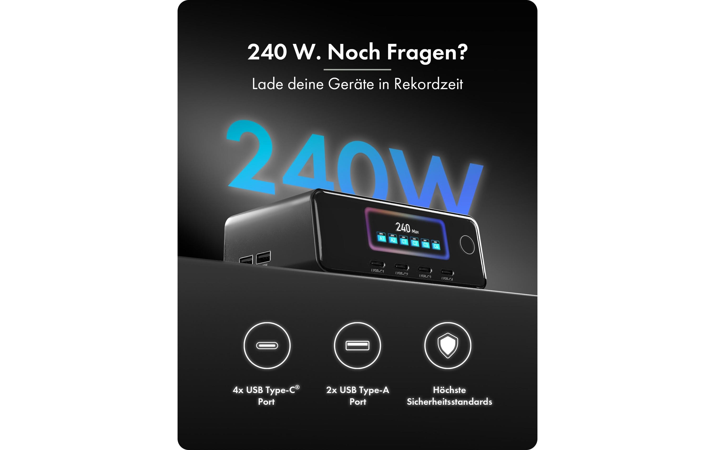 ICY BOX IB-PS2401 240 W GaN LCD-Display