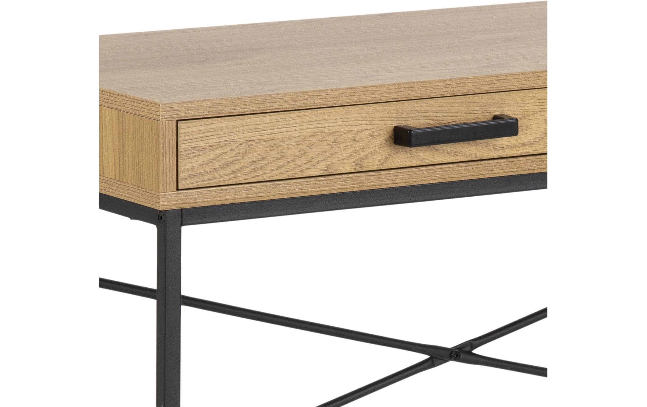 AC Design Tisch Seaford, Schwarz matt / Wildeiche matt