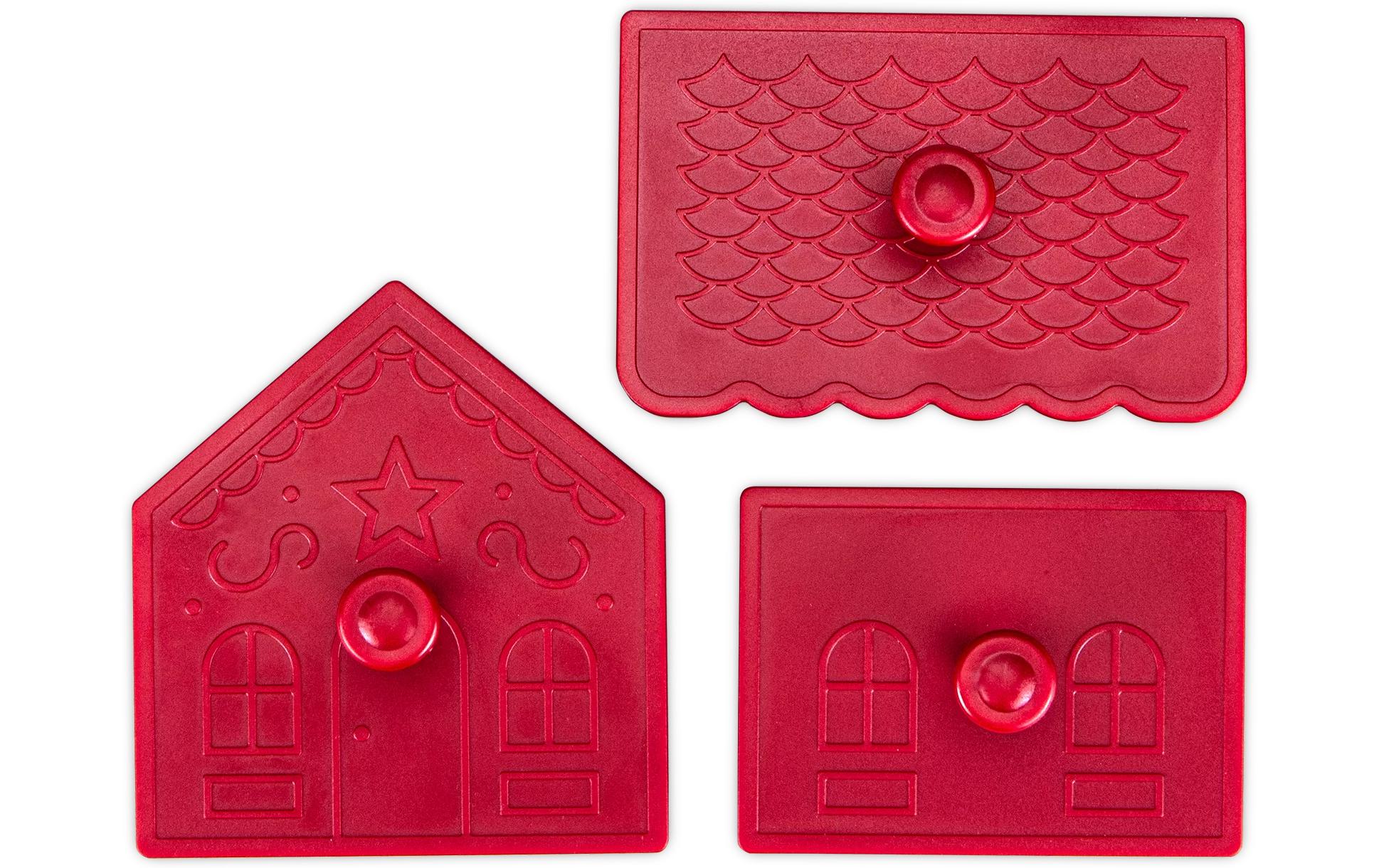 Städter Guetzli-Ausstecher Kekshaus 3-teilig, 9 x 11 x 9.5 cm, Rot
