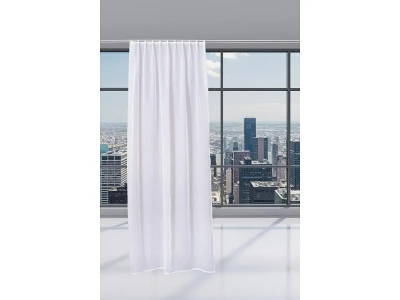 Casa Leon Tagvorhang mit Faltenband Voilette 140 x 245 cm, Weiss