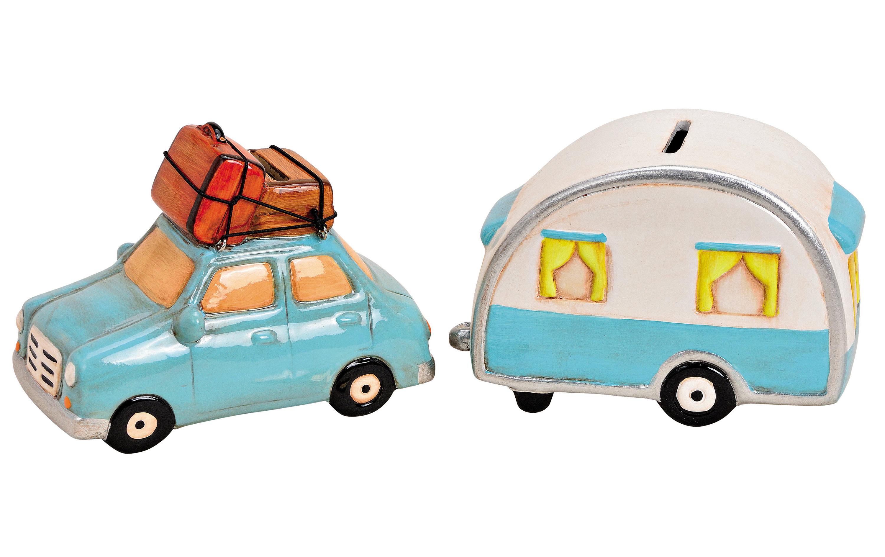 G. Wurm Spardose Auto mit Wohnwagen 10 x 8 x 15 cm G. Wurm Spardose Auto mit Wohnwagen 10 x 8 x 15 cm