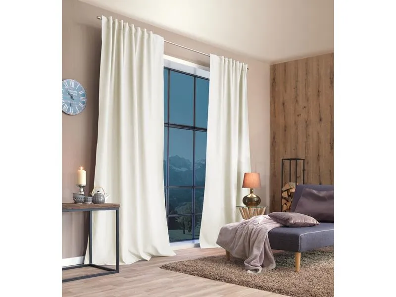 Stotz Decor AG Nachtvorhang mit Faltenband Samedan 135 cmx225 cm, Wollweiss Stotz Decor AG Nachtvorhang mit Faltenband Samedan 135 cmx225 cm, Wollweiss