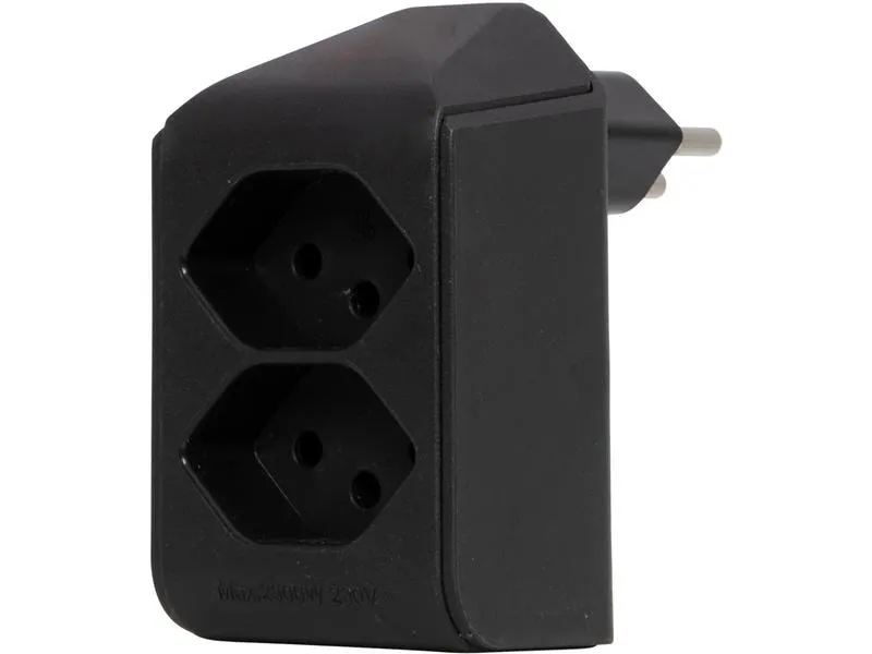 Brennenstuhl Abzweigstecker 2 x T13, 300° drehbar, Schwarz Brennenstuhl Abzweigstecker 2 x T13, 300° drehbar, Schwarz