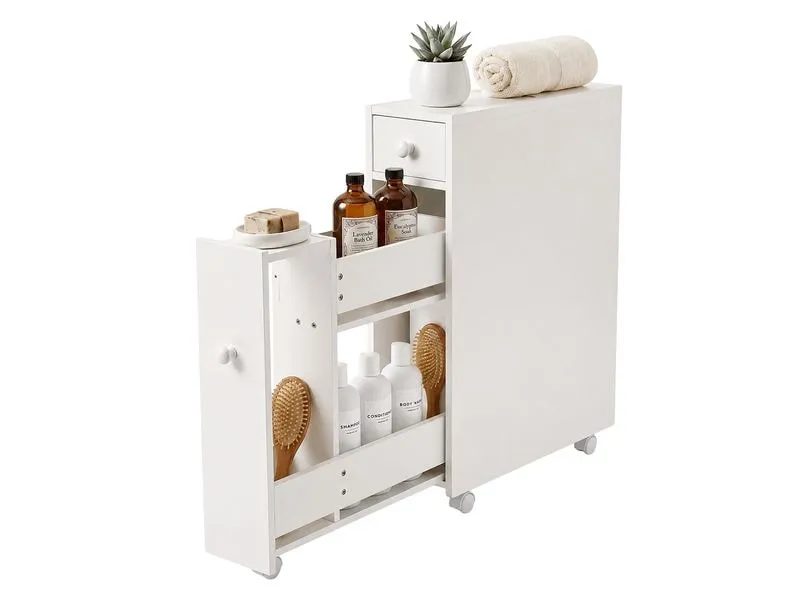 relaxdays Nischenwagen 16 x 62 cm, Weiss