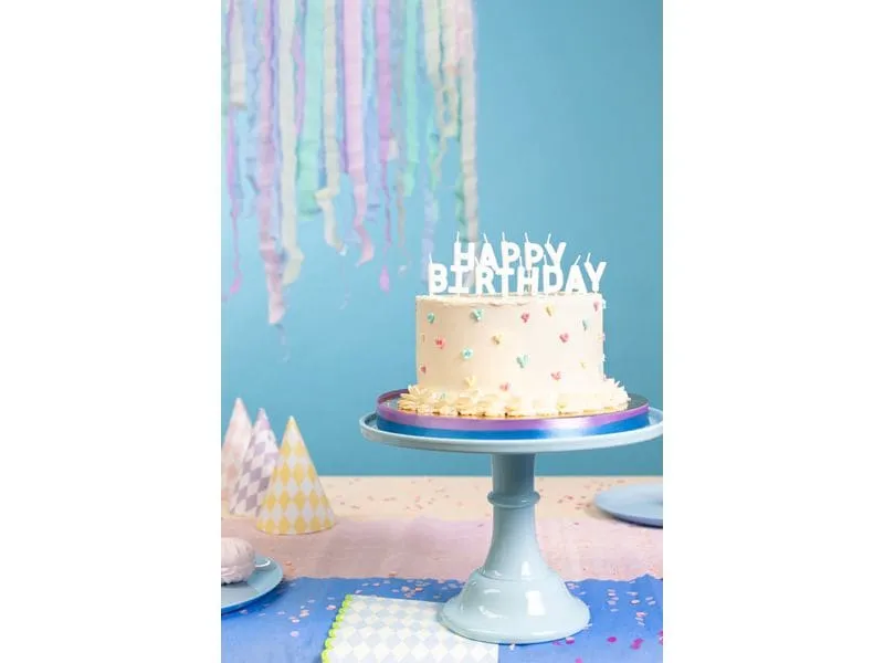 Partydeco Happy Birthday 2.5 cm, Weiss Partydeco Happy Birthday 2.5 cm, Weiss
