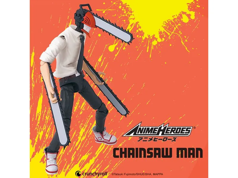 BANDAI ANI Figur Anime Heroes – Chainsaw man beweglich, 17 cm
