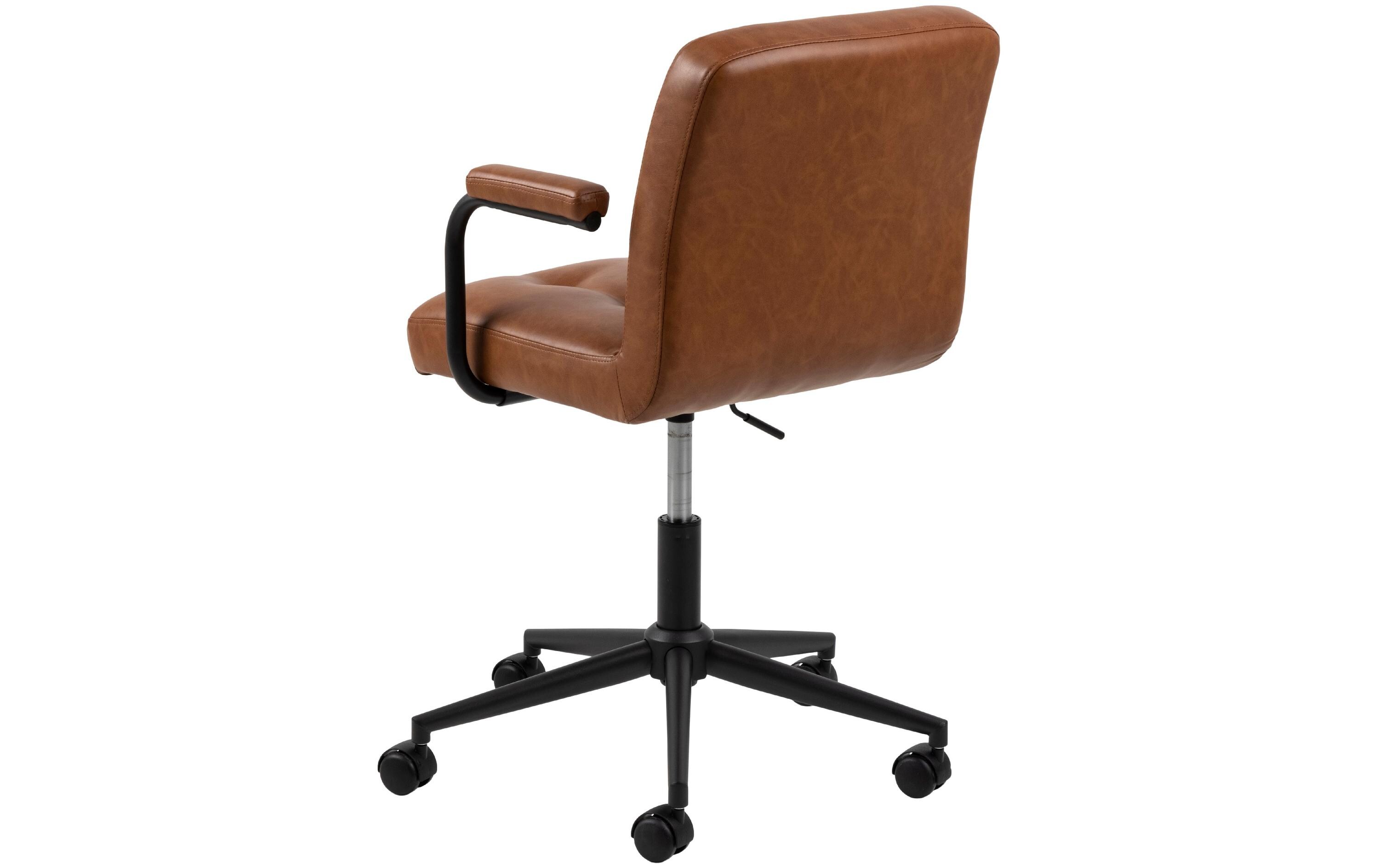 AC Design Bürostuhl Cosmo, mit Polsterrücken und Armlehnen, Cognac