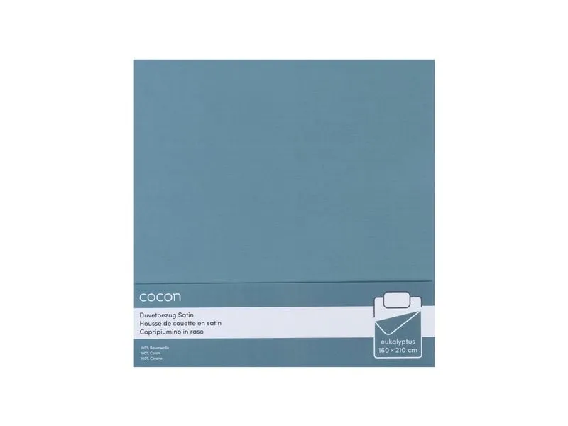 COCON Duvetbezug Satin 160 x 210 cm, Eukalyptusgrün COCON Duvetbezug Satin 160 x 210 cm, Eukalyptusgrün