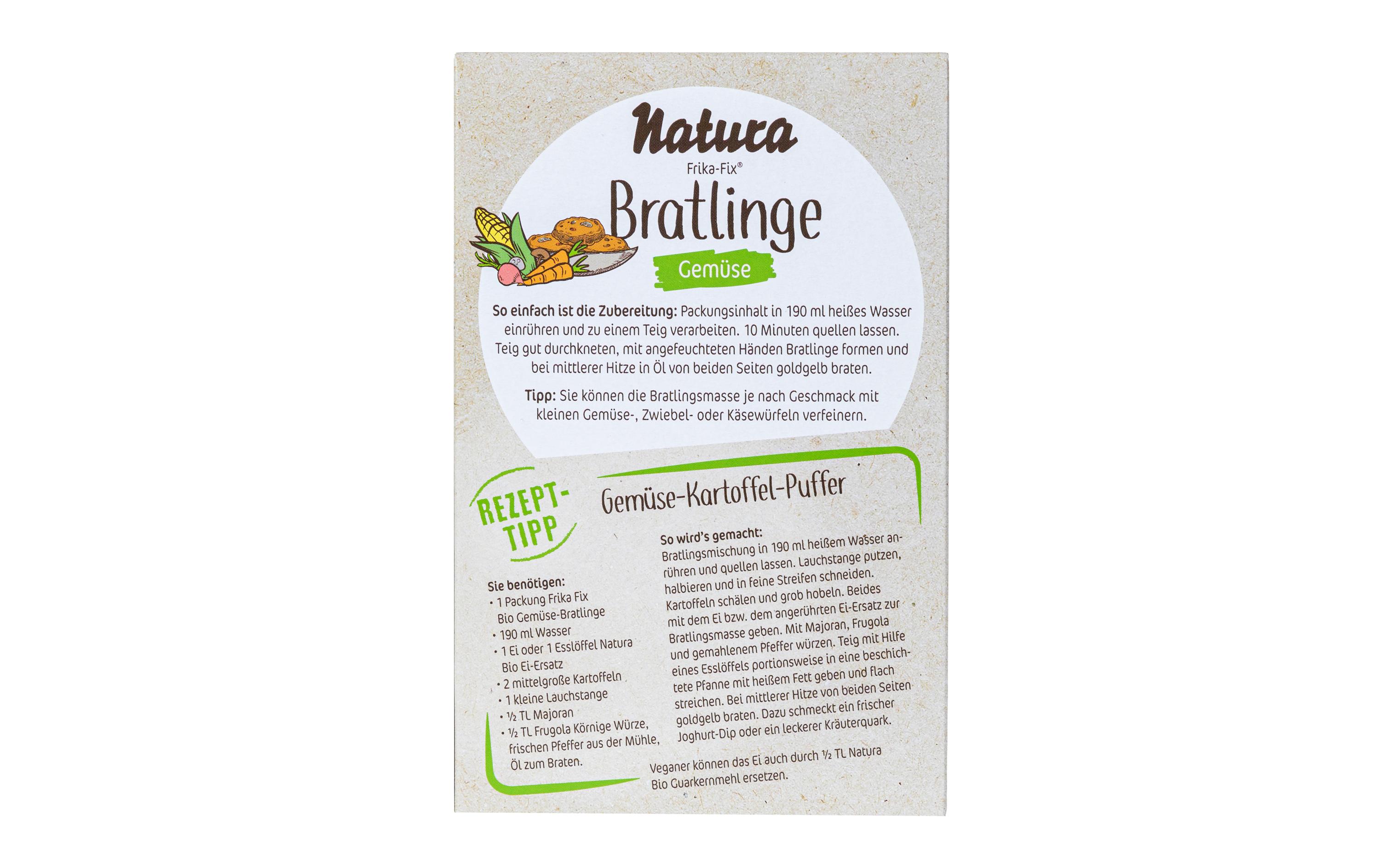 Natura-Werk Gemüse Bratlinge Frika-Fix Bio 150 g