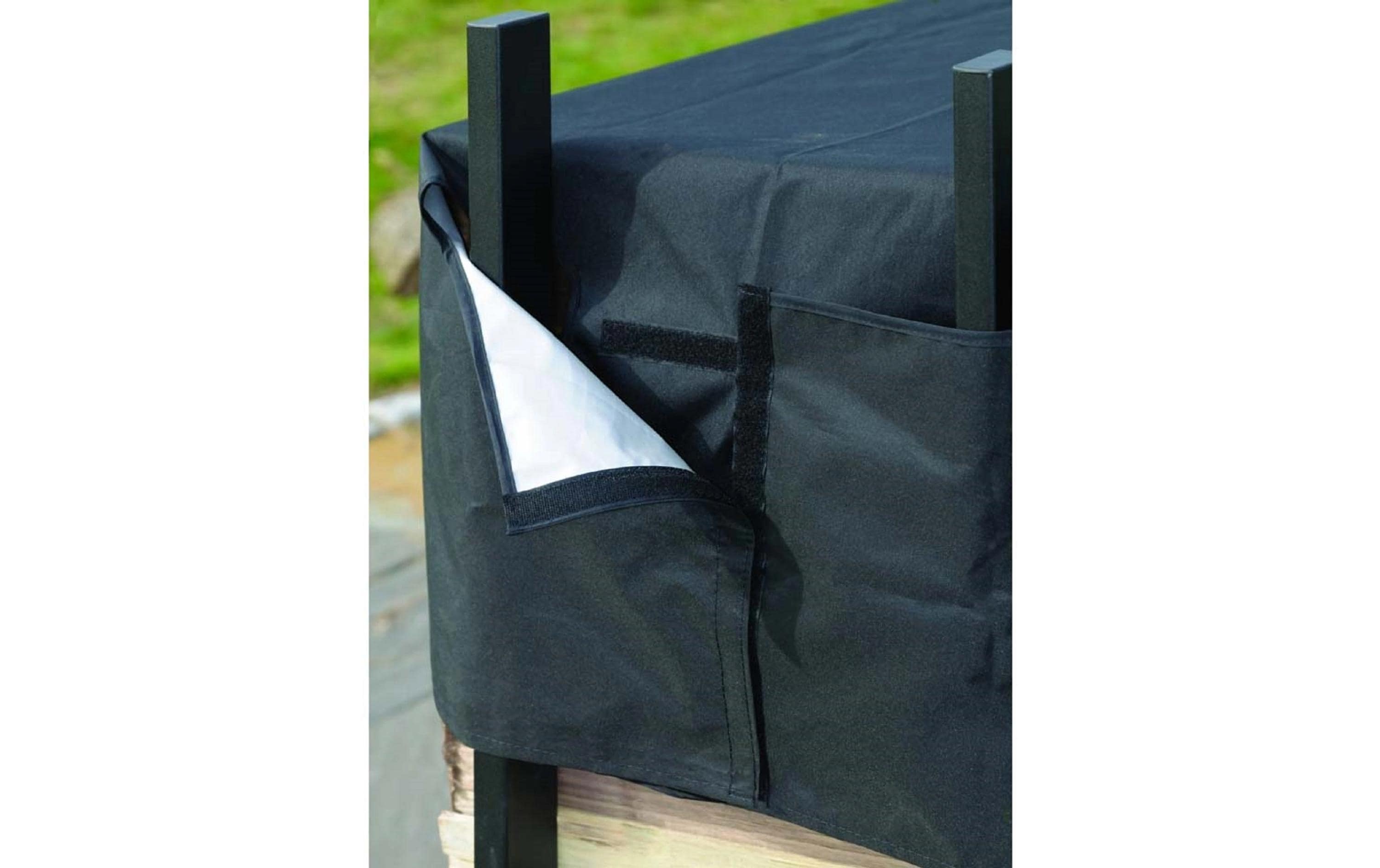 SHELTERLOGIC Kaminholzregal Stahl Schwarz mit Abdeckung 120 cm