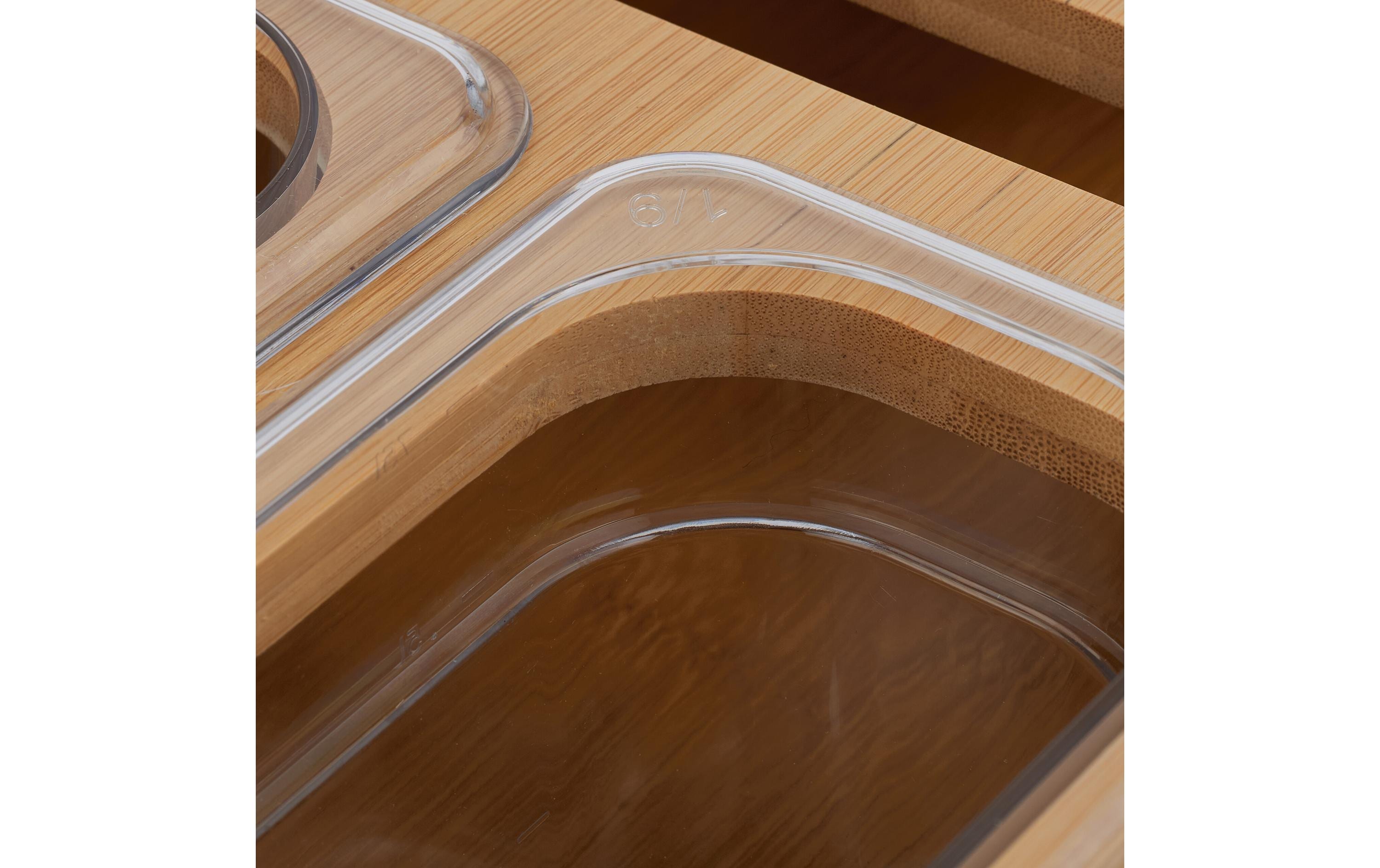 relaxdays Serviertablett Hellbraun/Transparent