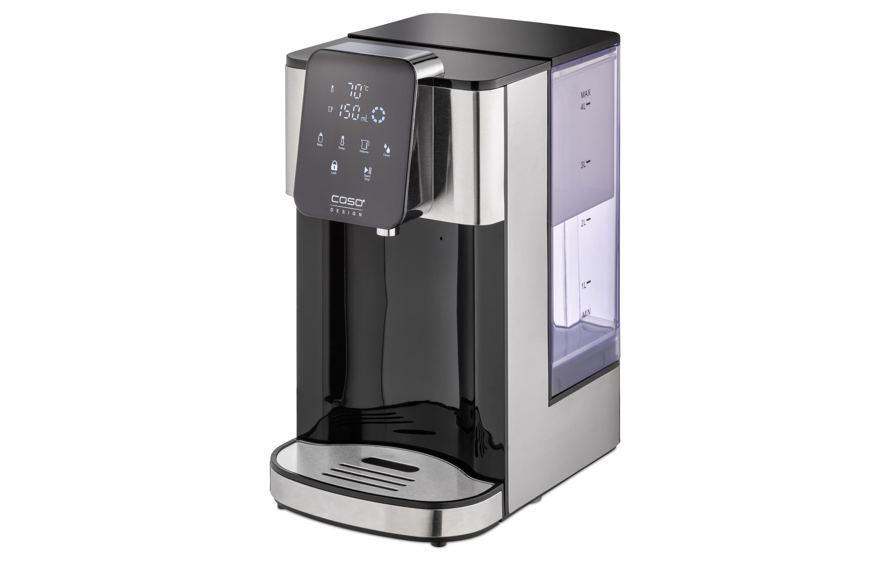 Caso Turbo Heisswasserspender HW 1660 4 l, Schwarz/Silber