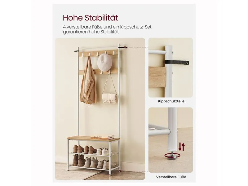VASAGLE Garderobe 32.5 cm x 175 cm, Weiss VASAGLE Garderobe 32.5 cm x 175 cm, Weiss