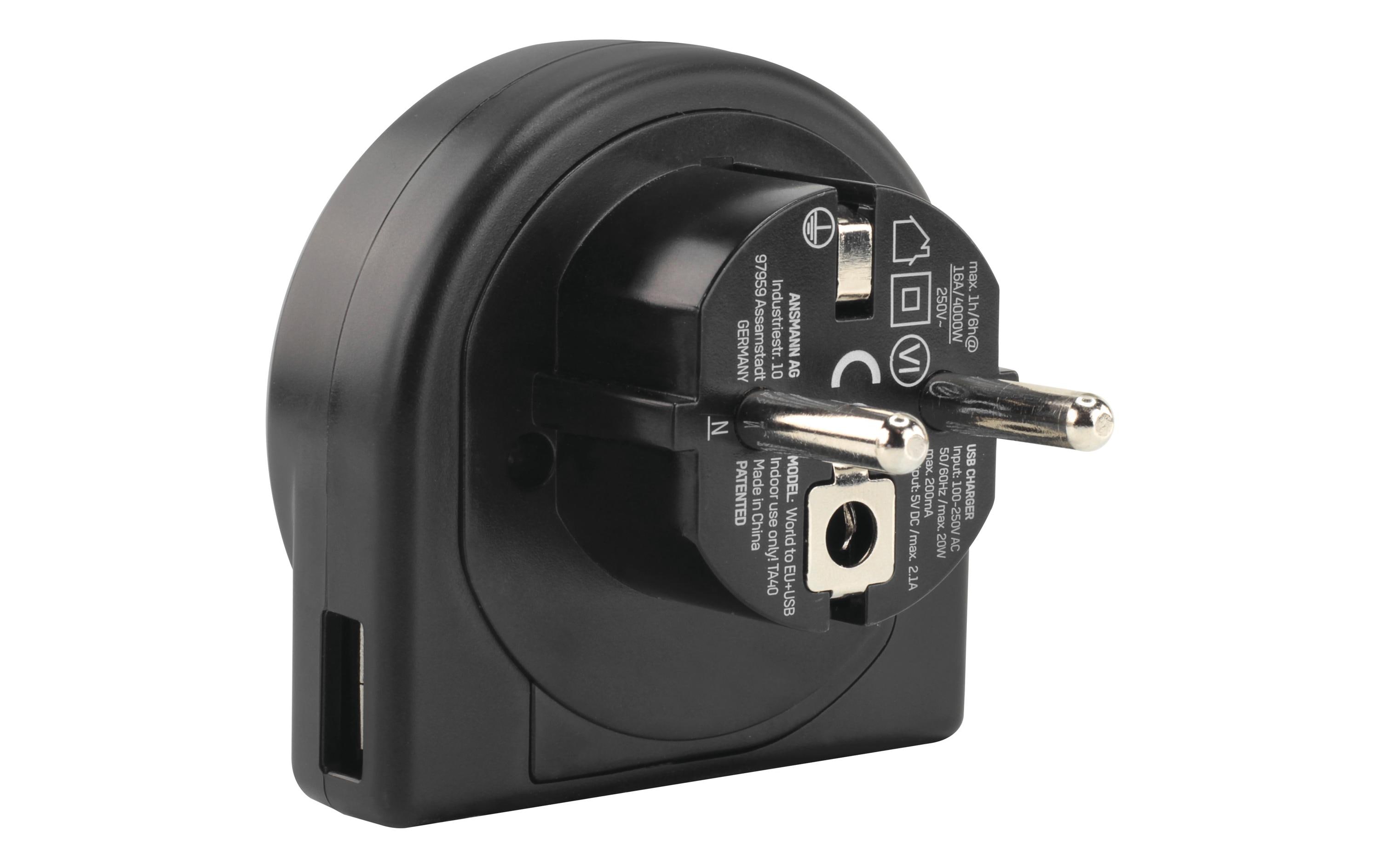 Ansmann Reiseadapter World to EU + USB Ansmann Reiseadapter World to EU + USB