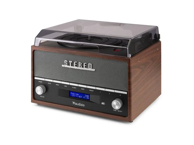 Audizio Plattenspieler mit Bluetooth Frisco Braun/Grau Audizio Plattenspieler mit Bluetooth Frisco Braun/Grau