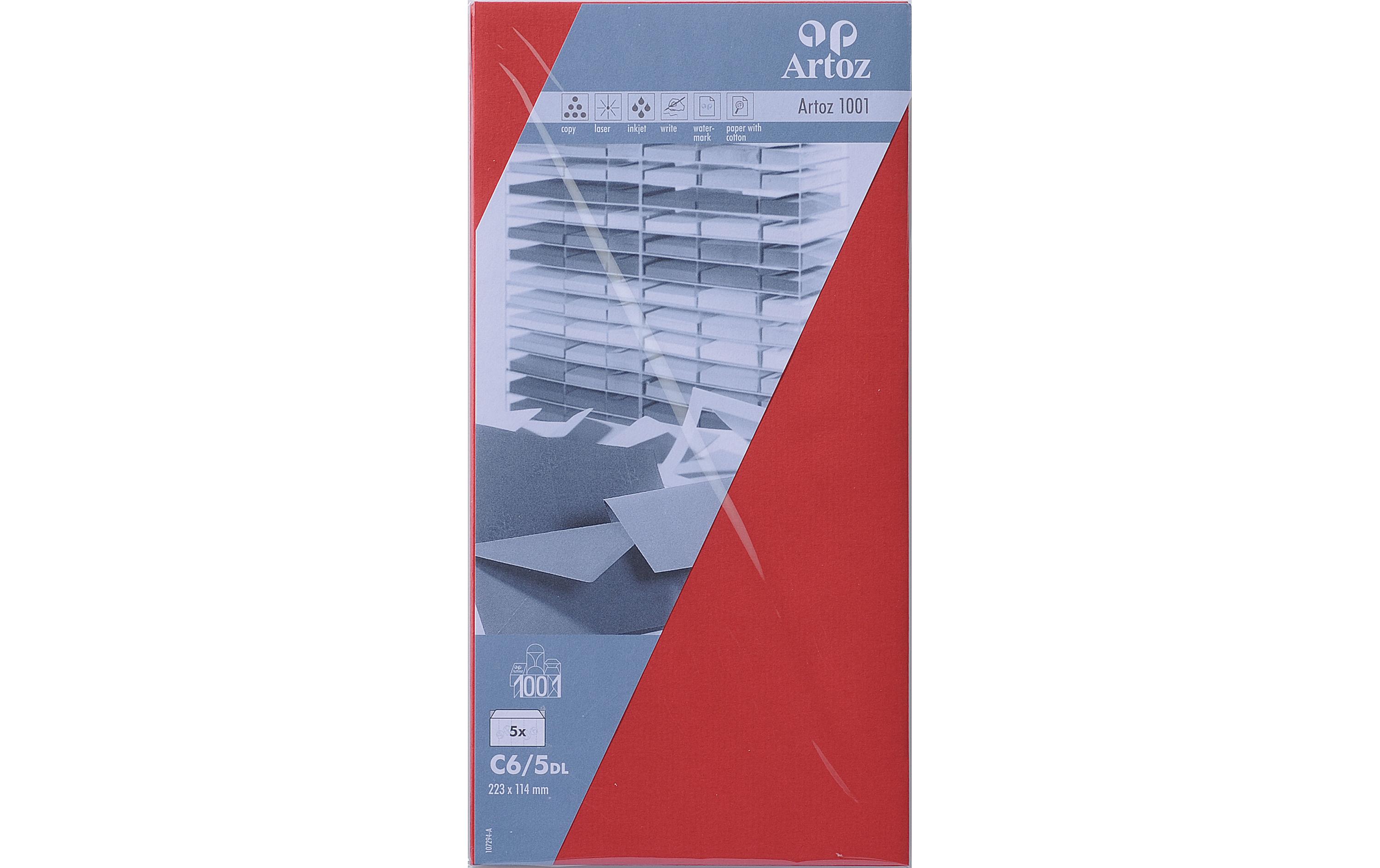 Artoz Couvert 1001 C6/5, 5 Stück, Rot
