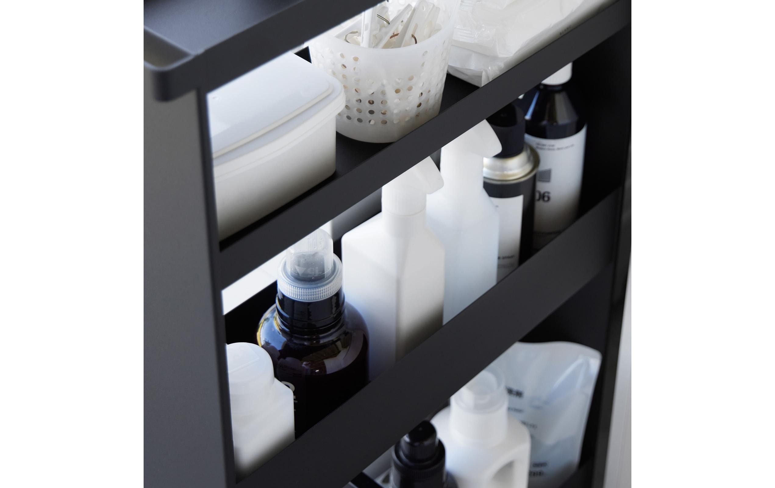 Yamazaki Küchenwagen Tower 48 x 80.5 cm, Schwarz