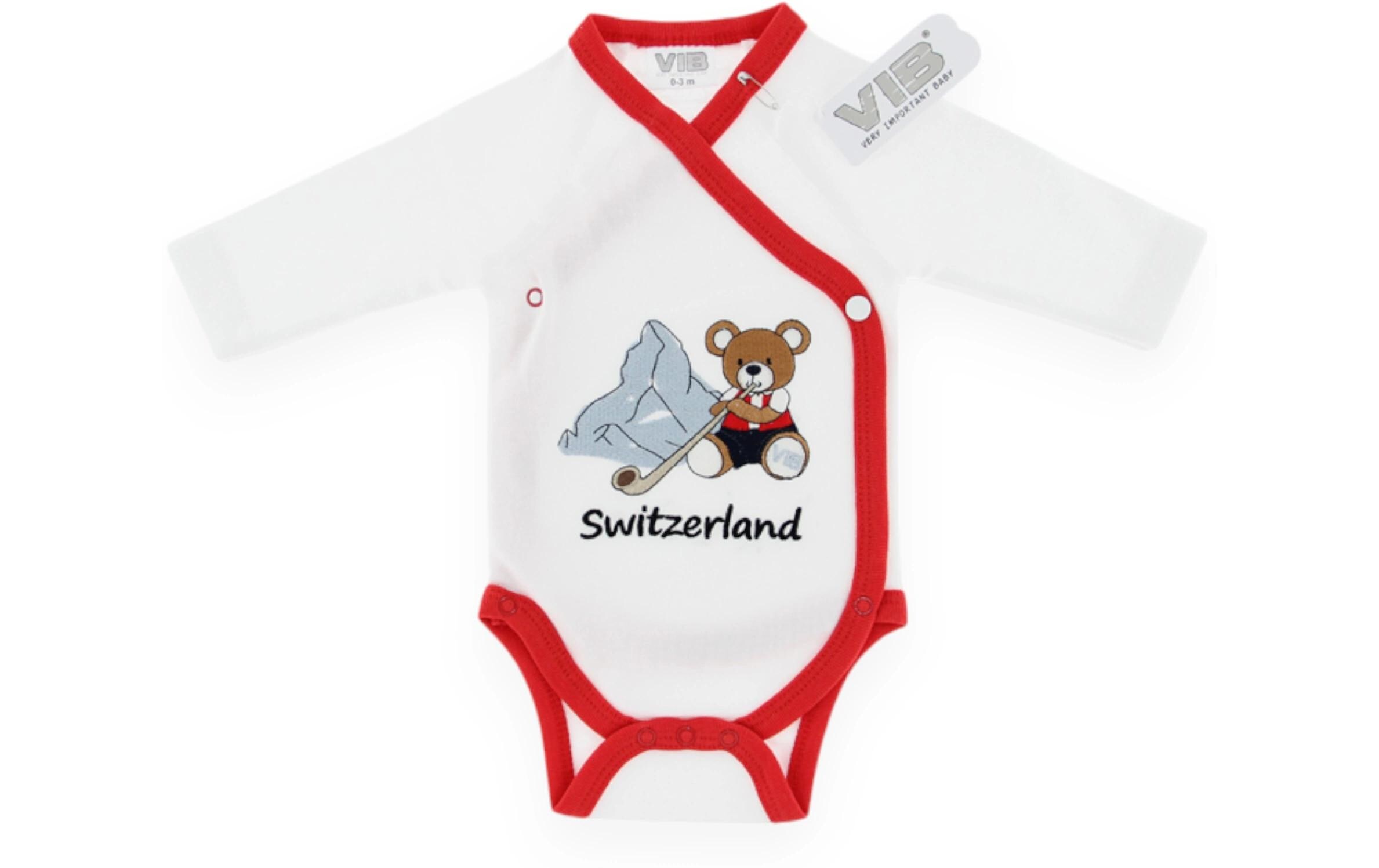 Very Important Baby Body Bär + Matterhorn + Switzerland Weiss/Rot
