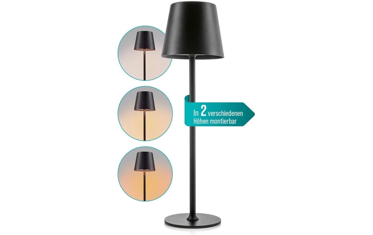 EASYmaxx Tischleuchte mit USB-Anschluss Schwarz