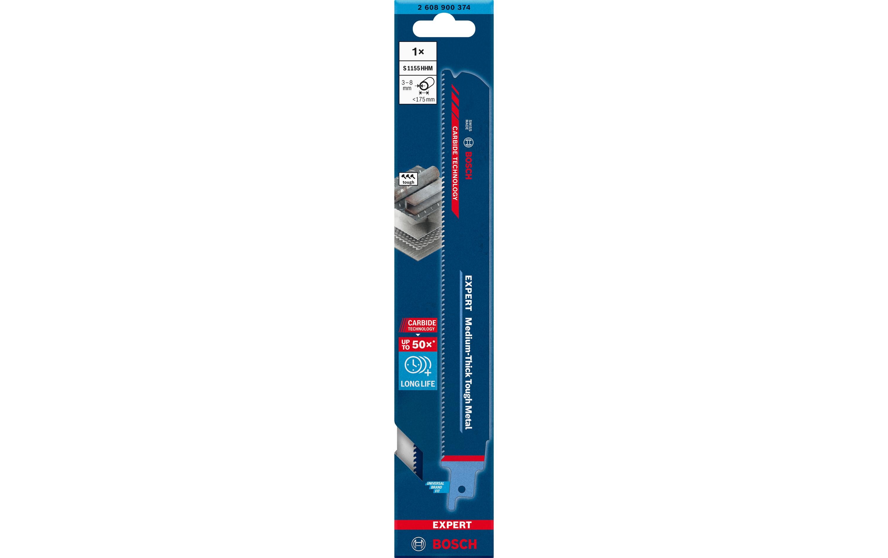 Bosch Professional Säbelsägeblatt EXPERT Medium-Thick Tough Metal S 1155 HHM