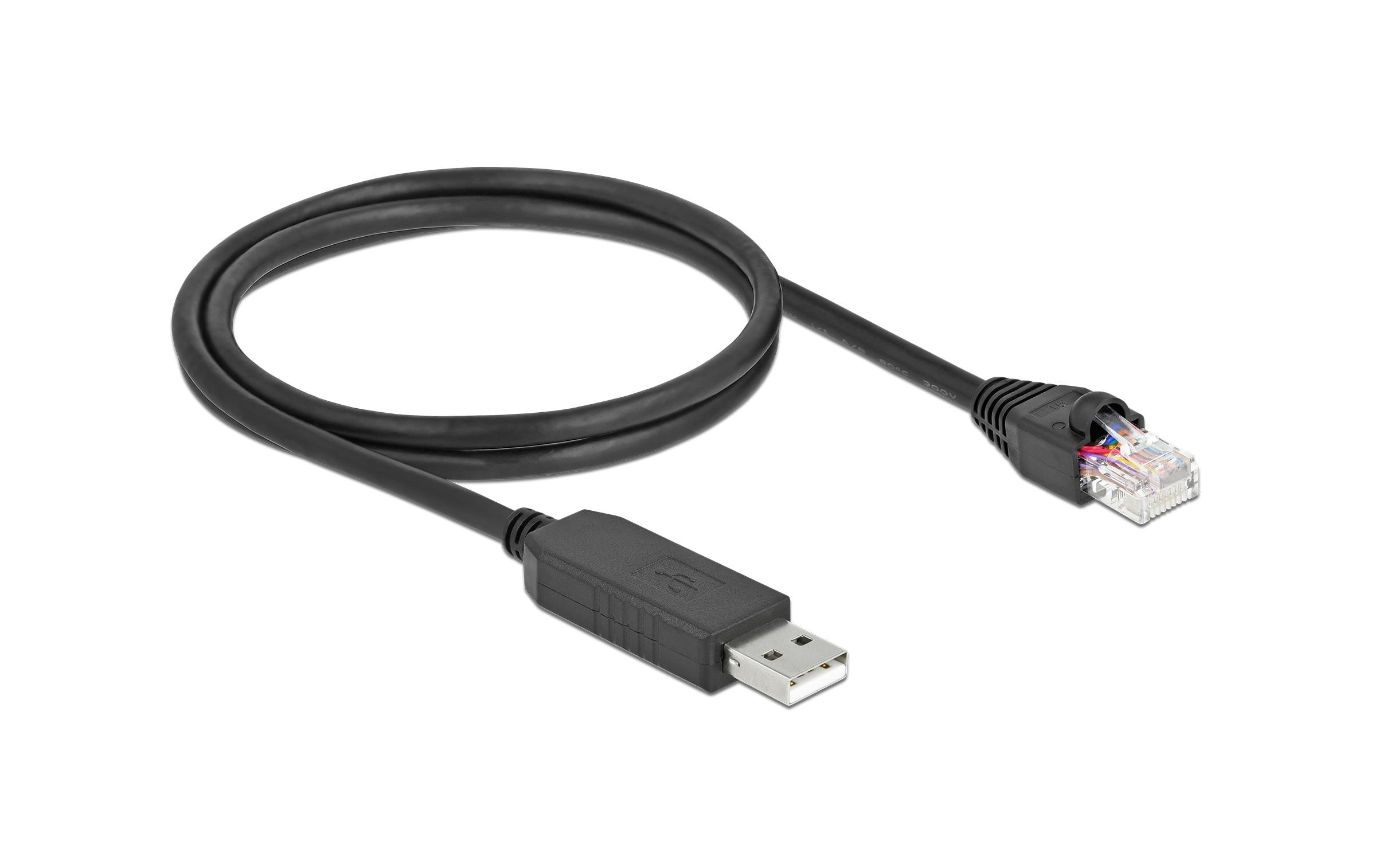 Delock Konsolenkabel USB-A zu RS-232 RJ45, 1 m Delock Konsolenkabel USB-A zu RS-232 RJ45, 1 m