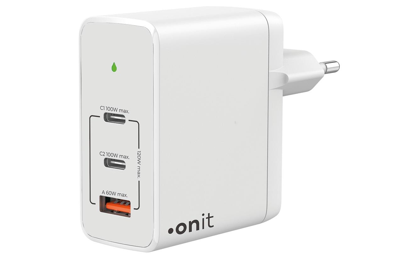 onit USB-Wandladegerät Trial QC5.0 120 W GaN Weiss onit USB-Wandladegerät Trial QC5.0 120 W GaN Weiss