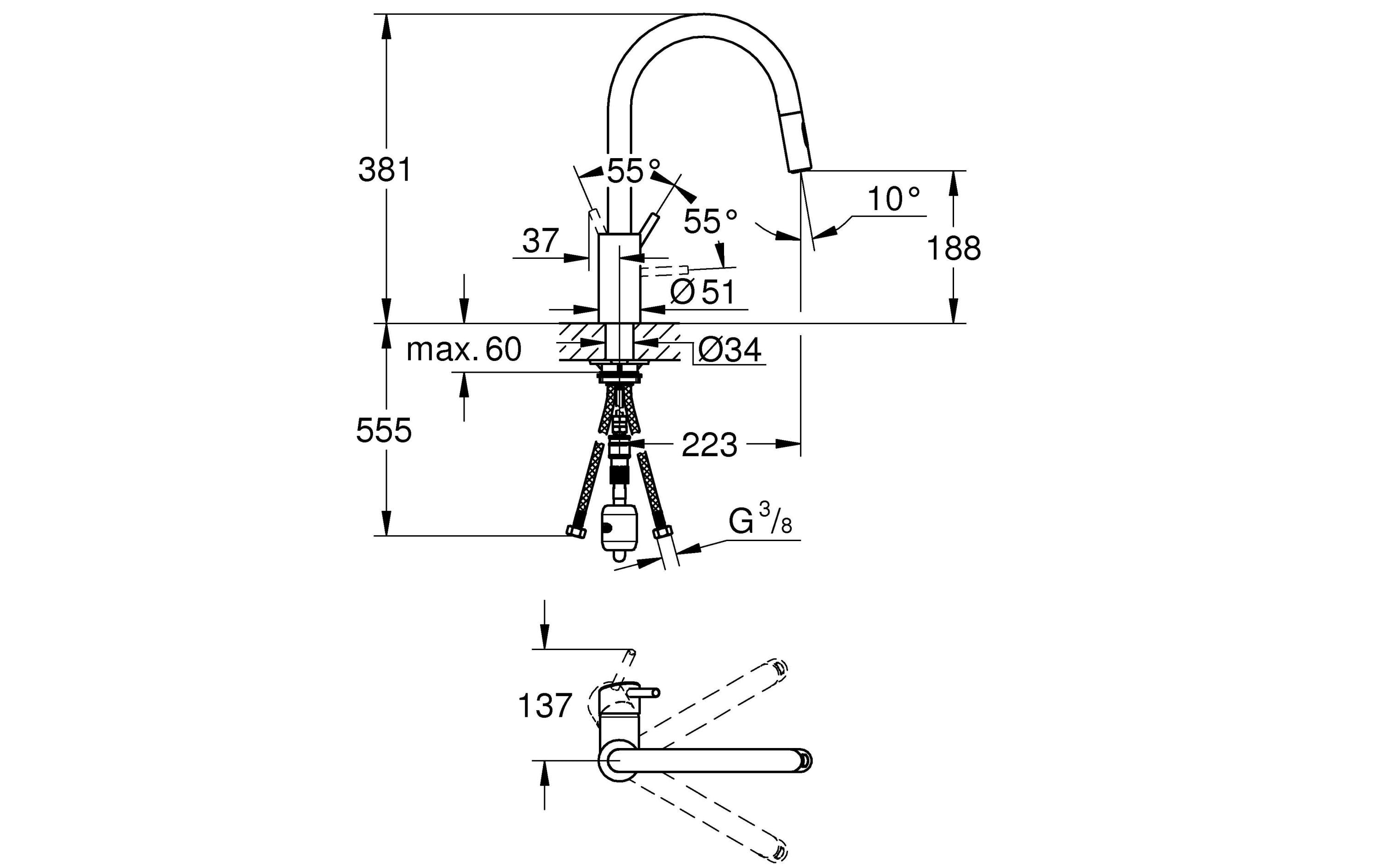 GROHE Küchenarmatur Concetto U-Auslauf