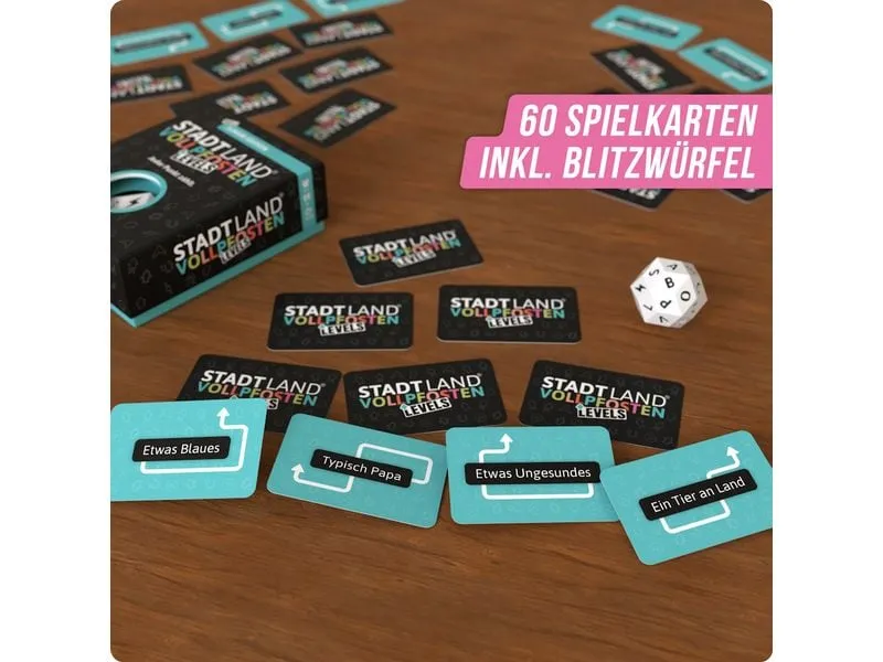 Denkriesen Kinderspiel STADT LAND VOLLPFOSTEN – Levels -DE-