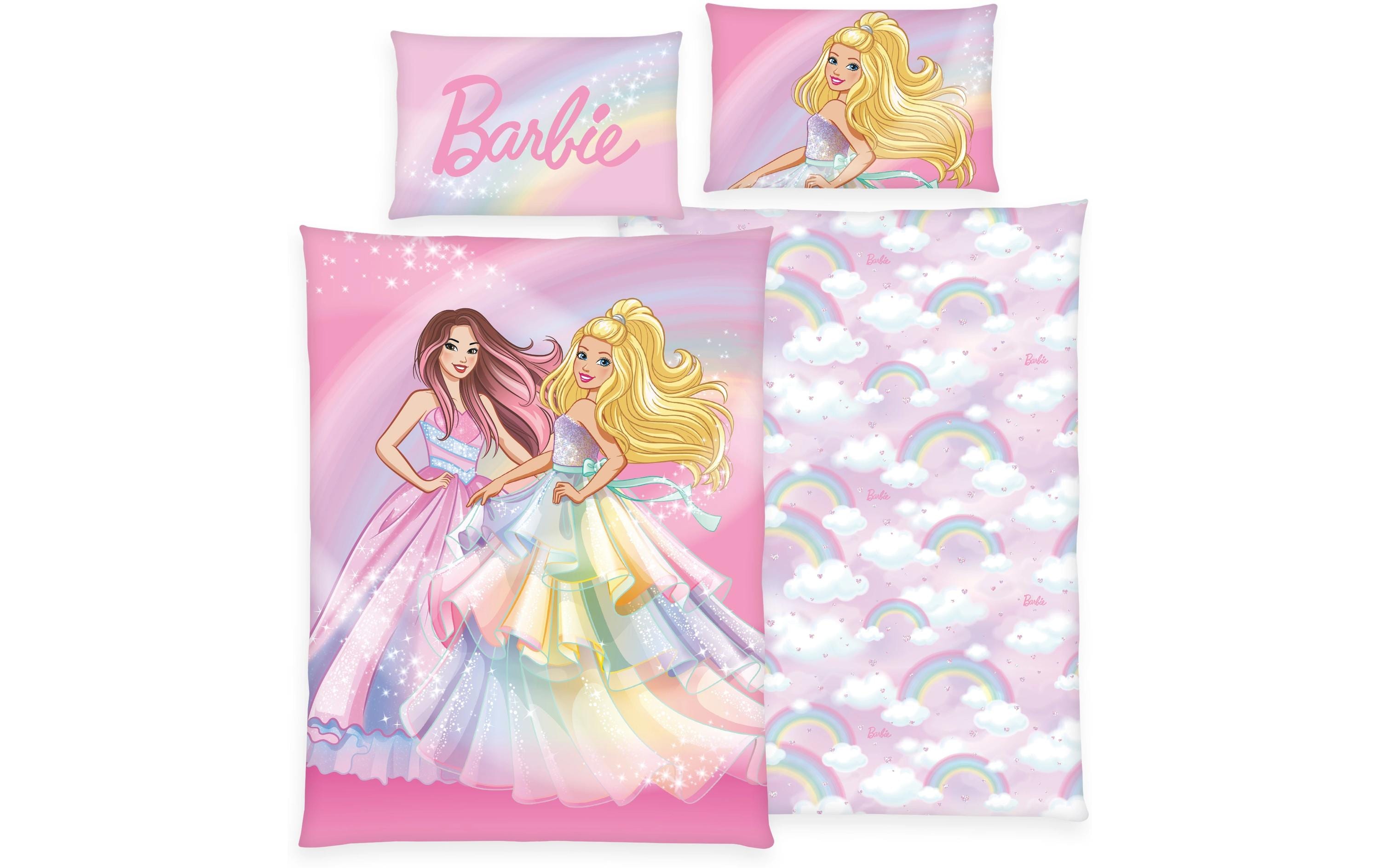 Herding Kinder Bettwäschegarnitur Barbie, 160 x 210 cm + 65 x 100 cm