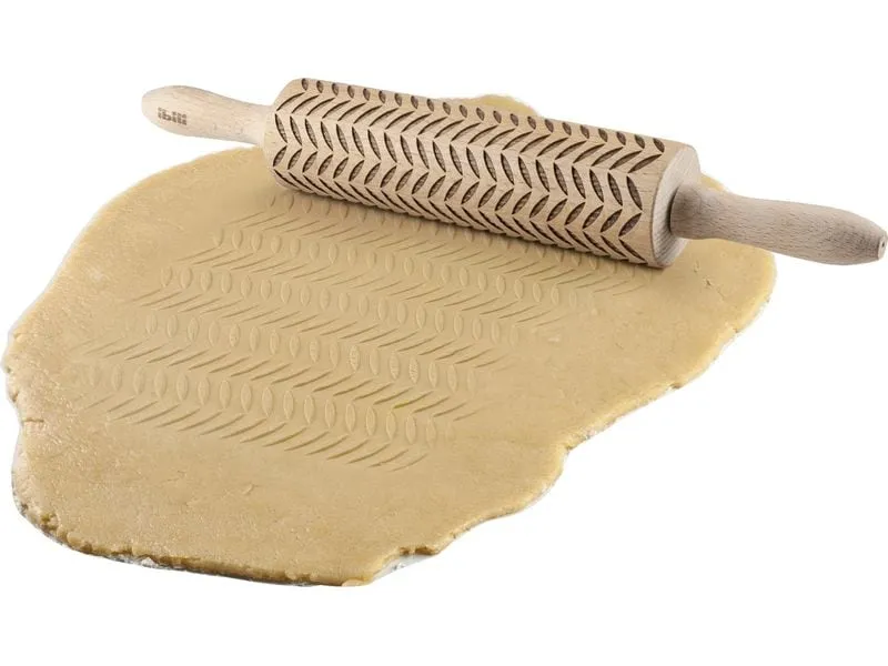 Ibili Wallholz mit Blätter Deko 39.5 x 5 cm, Braun