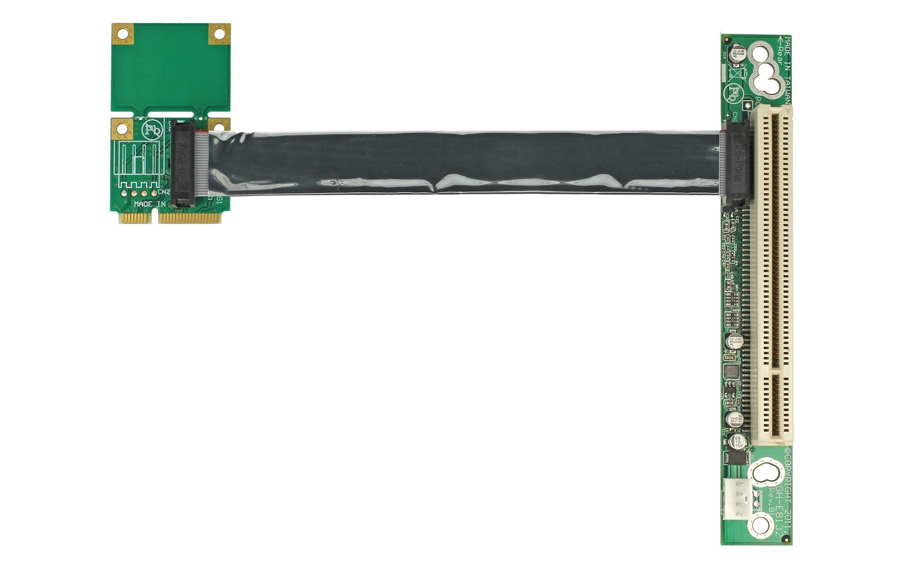 Delock PCI-E Riser Karte Mini PCI-Express – PCI 13 cm Kabel, Links