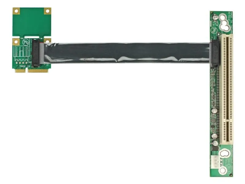 Delock PCI-E Riser Karte Mini PCI-Express – PCI 13 cm Kabel, Links Delock PCI-E Riser Karte Mini PCI-Express – PCI 13 cm Kabel, Links