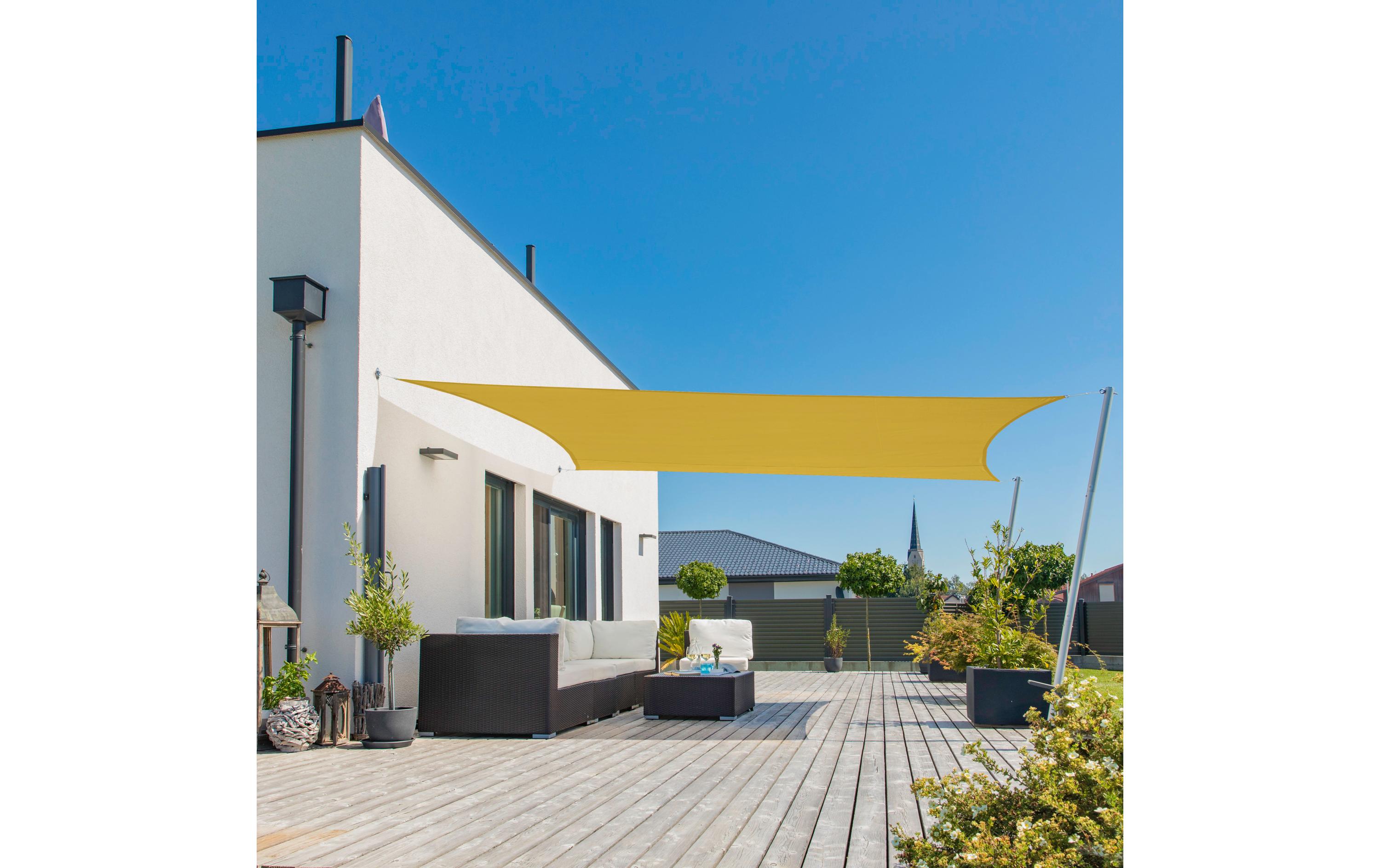Windhager Sonnensegel Cannes, 3 x 4 m, Eckig, Gelb