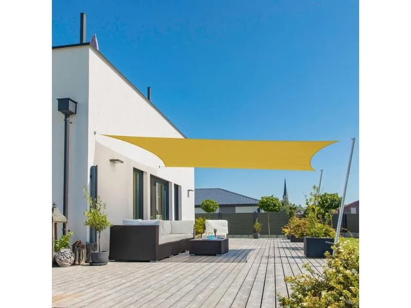Windhager Sonnensegel Cannes, 4 x 5 m, Eckig, Gelb