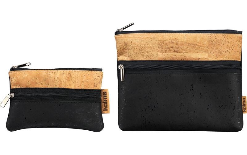 Kolma Accessoires-Tasche Naturkork A5, Schwarz / Braun