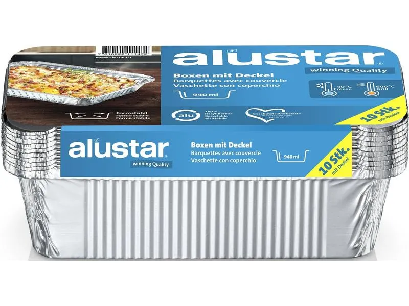 Alustar Grillschale 21 x 11 x 5.4 cm, 10 Stück Alustar Grillschale 21 x 11 x 5.4 cm, 10 Stück